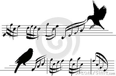 Four set of music notes. musical design element set Vector Illustration