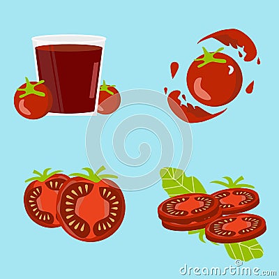 Four sets of Tomatto vector art Stock Photo