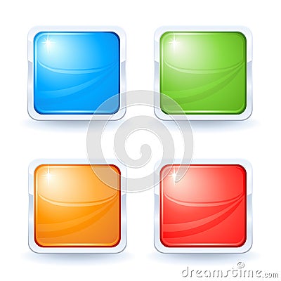 Four shiny buttons Vector Illustration