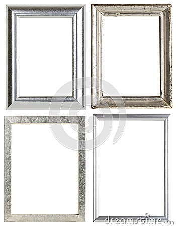 Four silver picture frames Stock Photo