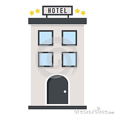 Four Stars Hotel Flat Icon Isolated on White Vector Illustration