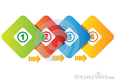 Four steps business diagram Vector Illustration