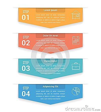 Four Steps Infographics Vector Illustration