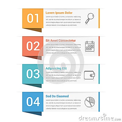 Four Steps Infographics Vector Illustration