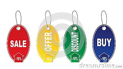 Four stickers. Vector Illustration