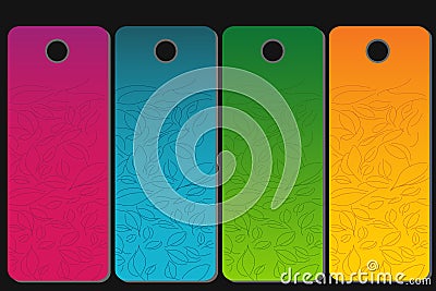 Four tags Vector Illustration