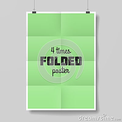 Four times folded poster Vector Illustration
