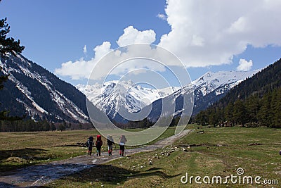 Four tourists Stock Photo