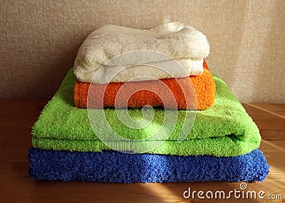 Four towels view Stock Photo