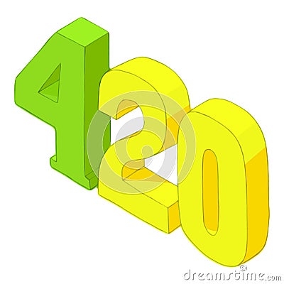 Four twenty icon, cartoon style Vector Illustration