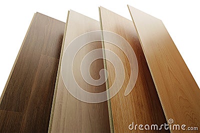 Four types of wood laminate Stock Photo