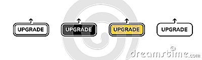 Four upgrade buttons in different styles highlighting design variations and functionality Vector Illustration