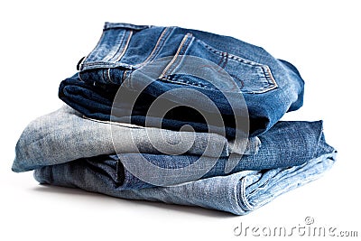 Four various jeans Stock Photo