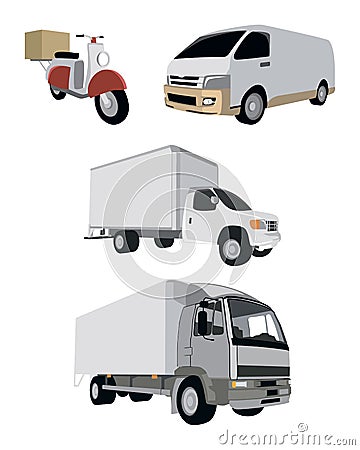 Four vehicle set Vector Illustration