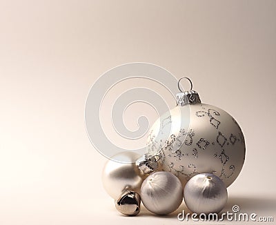 Four vintage Christmas balls Stock Photo