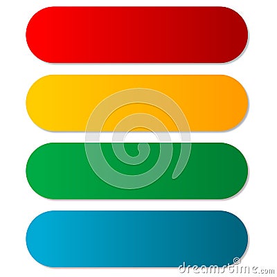 Four Web buttons, glossy empty buttons Vector Illustration