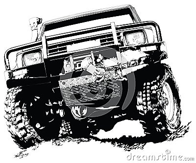 Four wheel car Vector Illustration