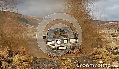 Four wheel driving Stock Photo