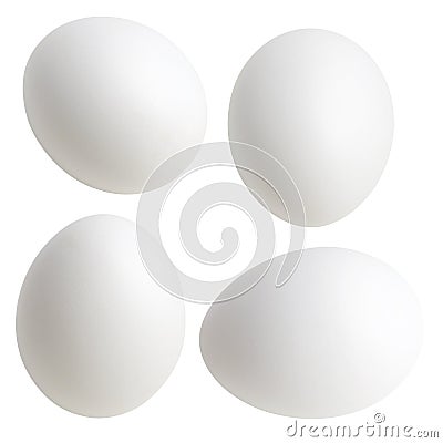 Four White Eggs Stock Photo