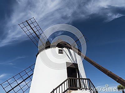 Four wing round windmill on the Canary Island. Stock Photo