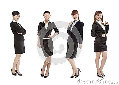 Four women dress in suit Stock Photo