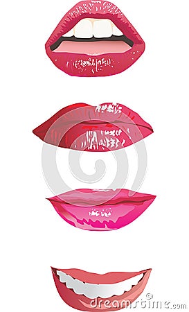 Four women lips Stock Photo