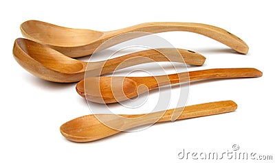 Four wooden spoons Stock Photo