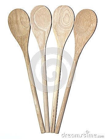 Four Wooden Spoons Stock Photo