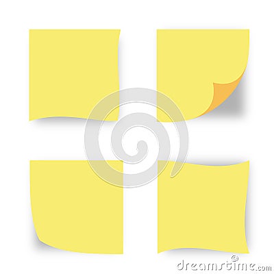 Four yellow sheets Stock Photo