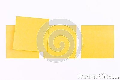 Four yellow stickers on a white background Stock Photo