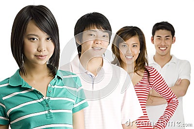 Four Young Adults Stock Photo