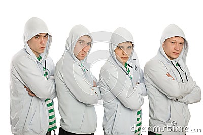 Four young guys Stock Photo