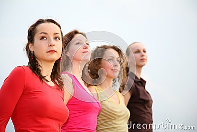 Four young women Stock Photo