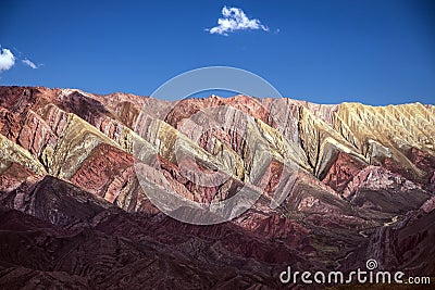 Serranias del Hornocal, Cerro de los 14 colores, Humahuaca, Argentina Stock Photo