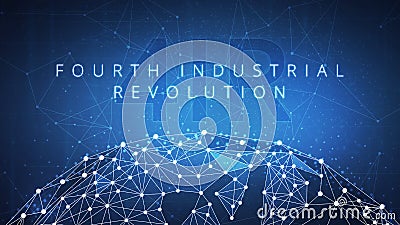 Fourth industrial revolution on hud banner. Stock Photo