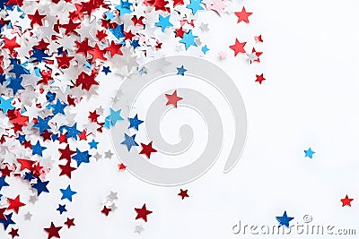 July 4th American Independance Day confetti, Generative AI Stock Photo