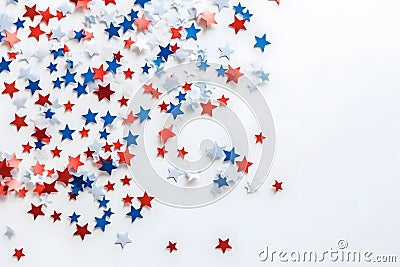 July 4th American Independance Day confetti, Generative AI Stock Photo