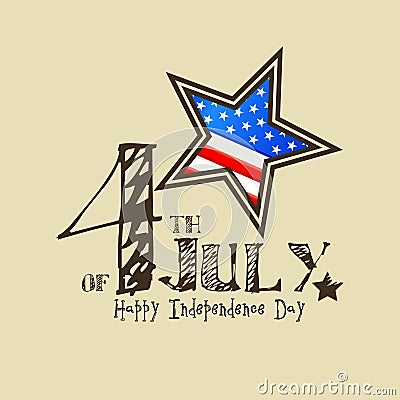 Fourth of July American Independence Day Vector Illustration