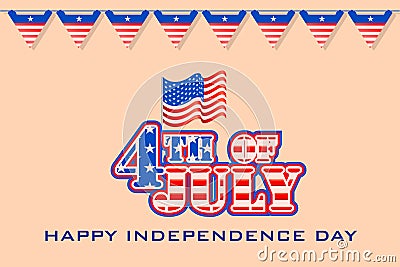 Fourth of July American Independence Day Vector Illustration