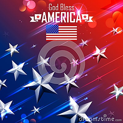 Fourth of July background for Happy Independence Day America Vector Illustration