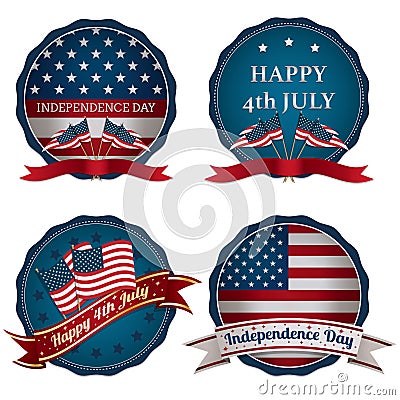 Fourth of july badges Vector Illustration