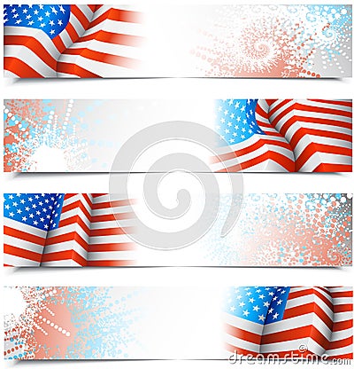 Fourth of July banners Stock Photo