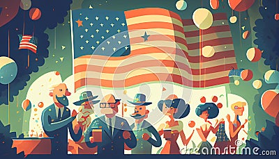 Fourth of July Celebration firework display Independence day Stock Photo