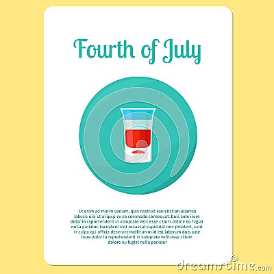 Fourth of July cocktail sticker Vector Illustration