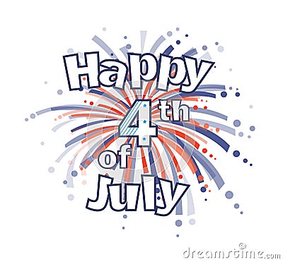 Fourth of July Fireworks Vector Illustration
