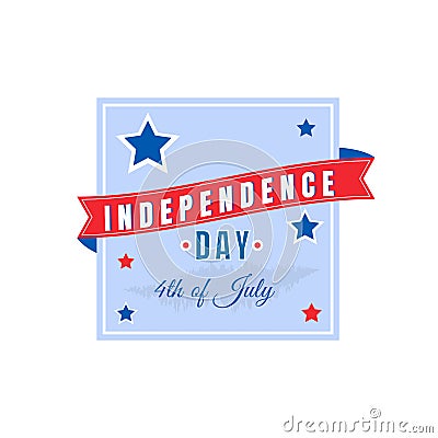 Fourth of July flat color vector badge Vector Illustration