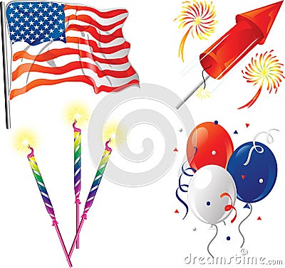 Fourth of July icons Vector Illustration