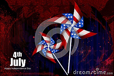 Fourth July, Independence day of America Vector Illustration
