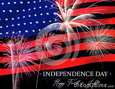 Fourth of July Independence Day Fireworks Stock Photo