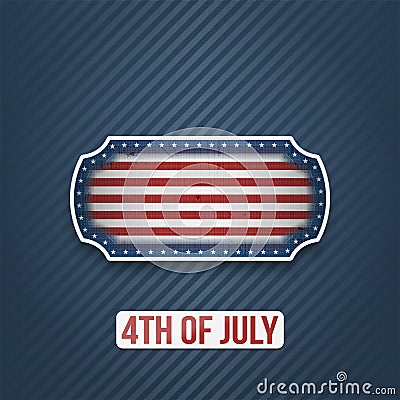 Fourth of July national Holiday Banner Vector Illustration